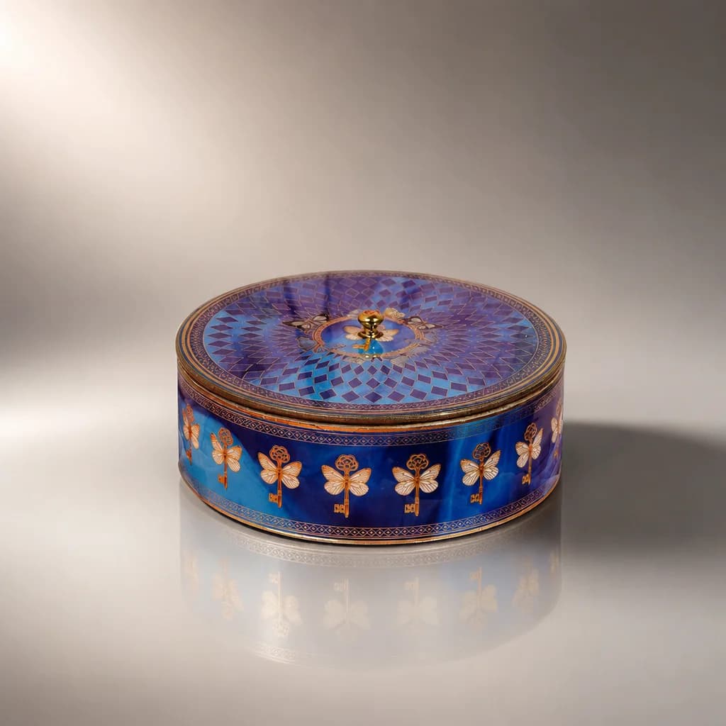 Fauna Printed Round Box With Acrylic 1