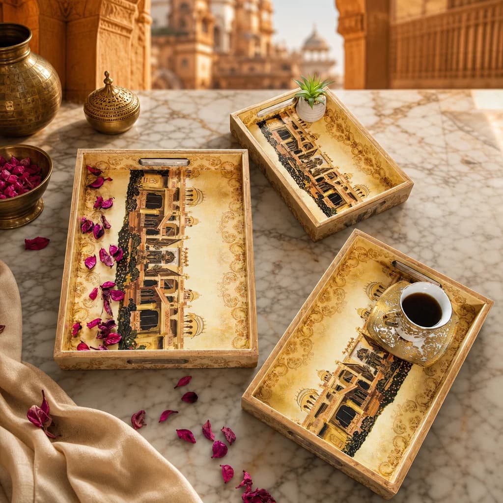 Afreen Set Of 3 Tray Set 1