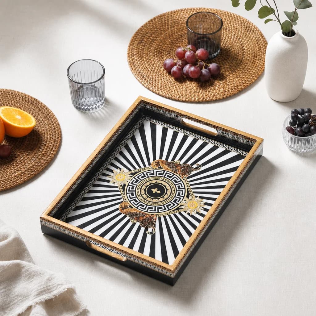 Panther Printed Rectangle Medium Tray 1