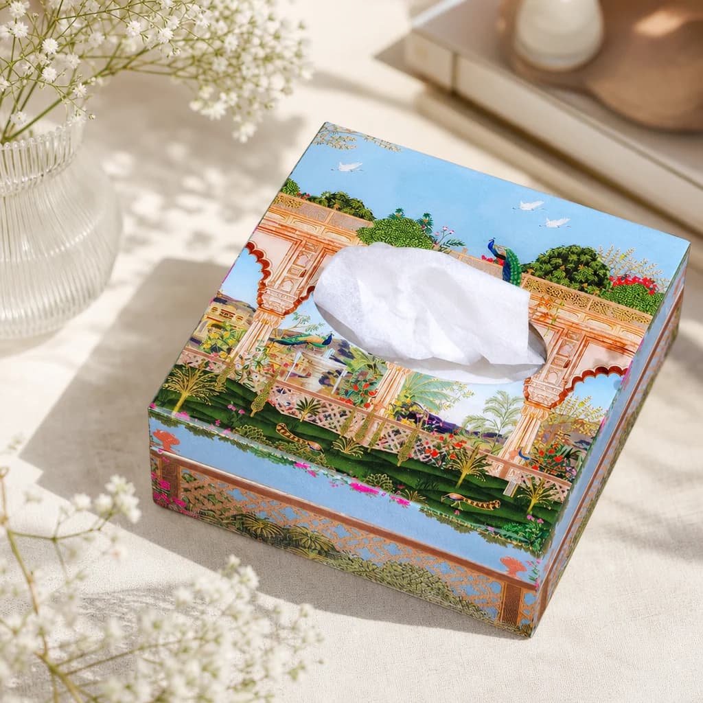Jharoka Door Small Square Tissue Holder With Magnet 1