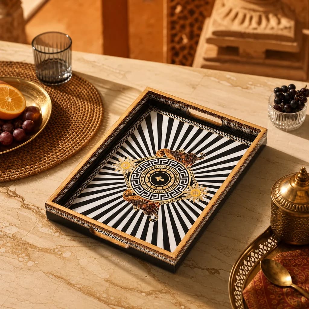 Panther Printed Rectangle Large Tray 1