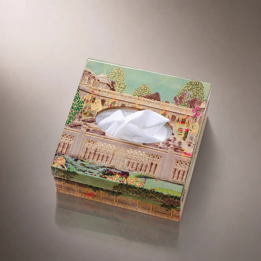 Grandeur Small Square Printed Tissue Holder With Magnet 1