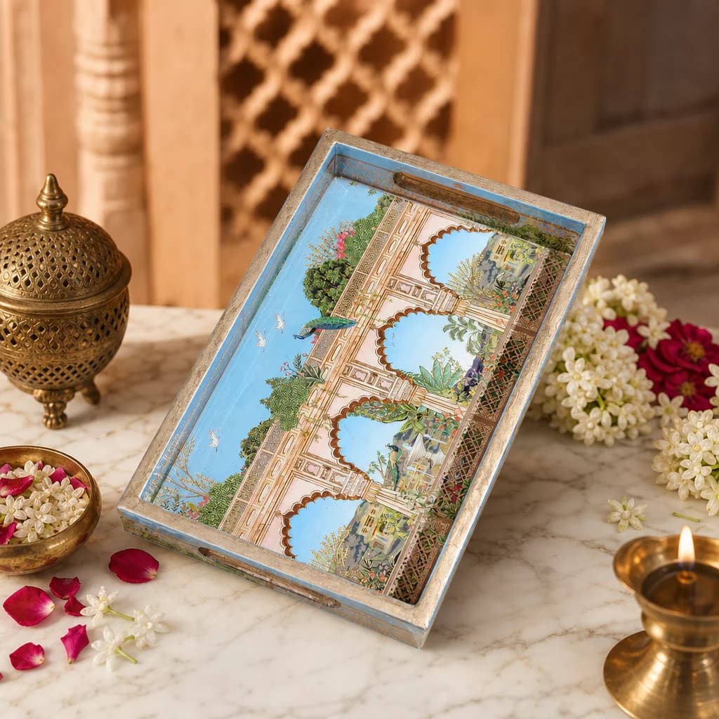 Jharoka Door Medium Tray 10 X 14 1