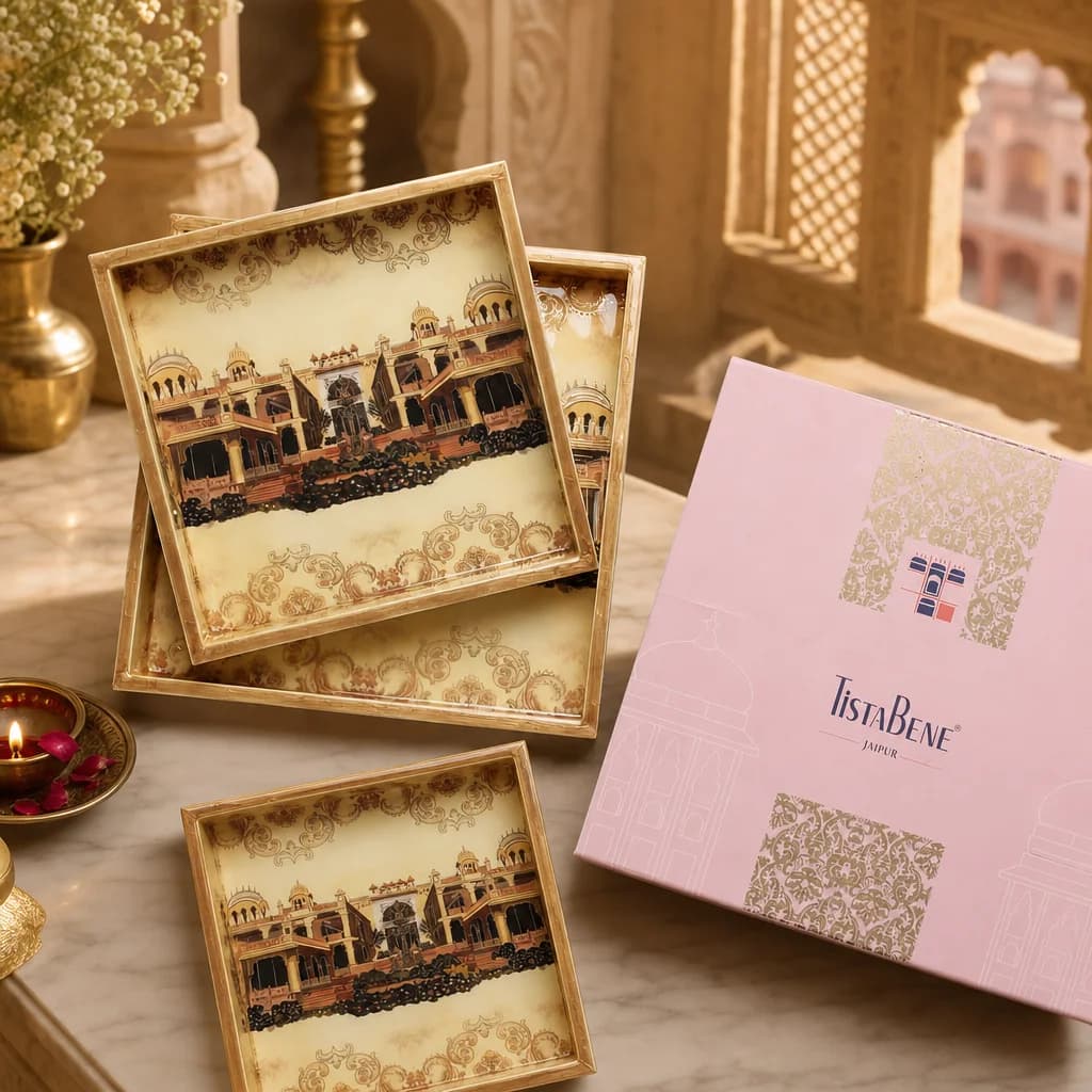 Afreen Set Of 3 Square Tray Set 1