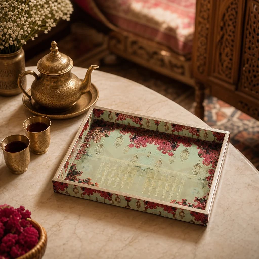 Botanica Medium Rectangle Lacquer Tray 1