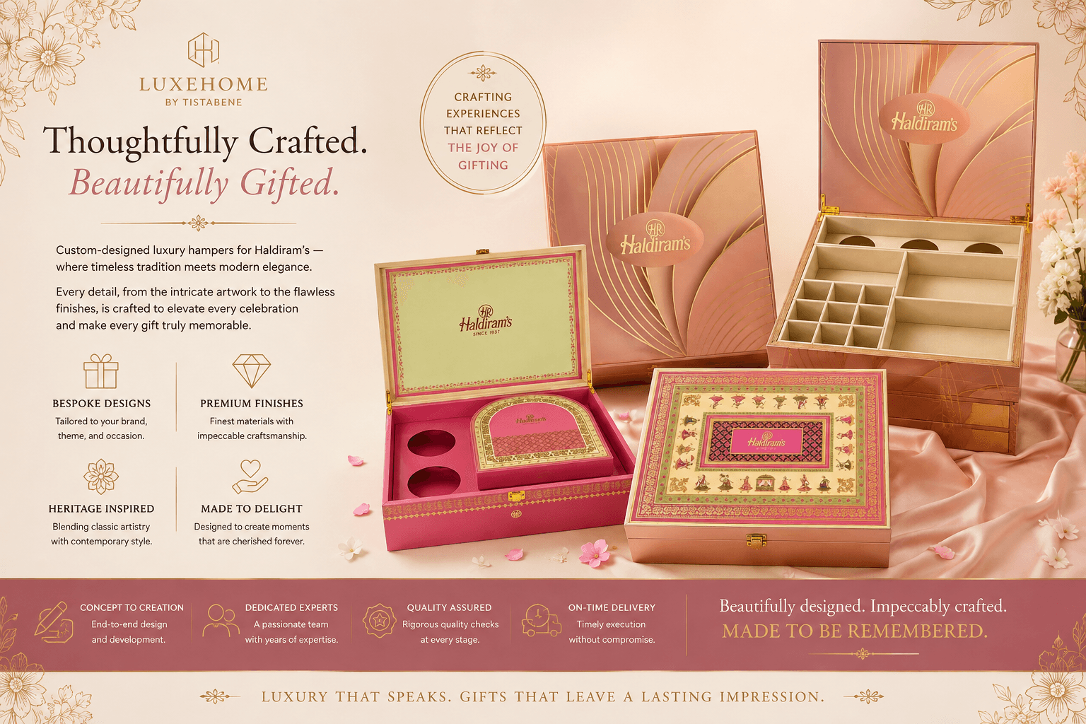 Thoughtfully Crafted. Beautifully Gifted. — LuxeHome custom luxury gift hampers and keepsake boxes