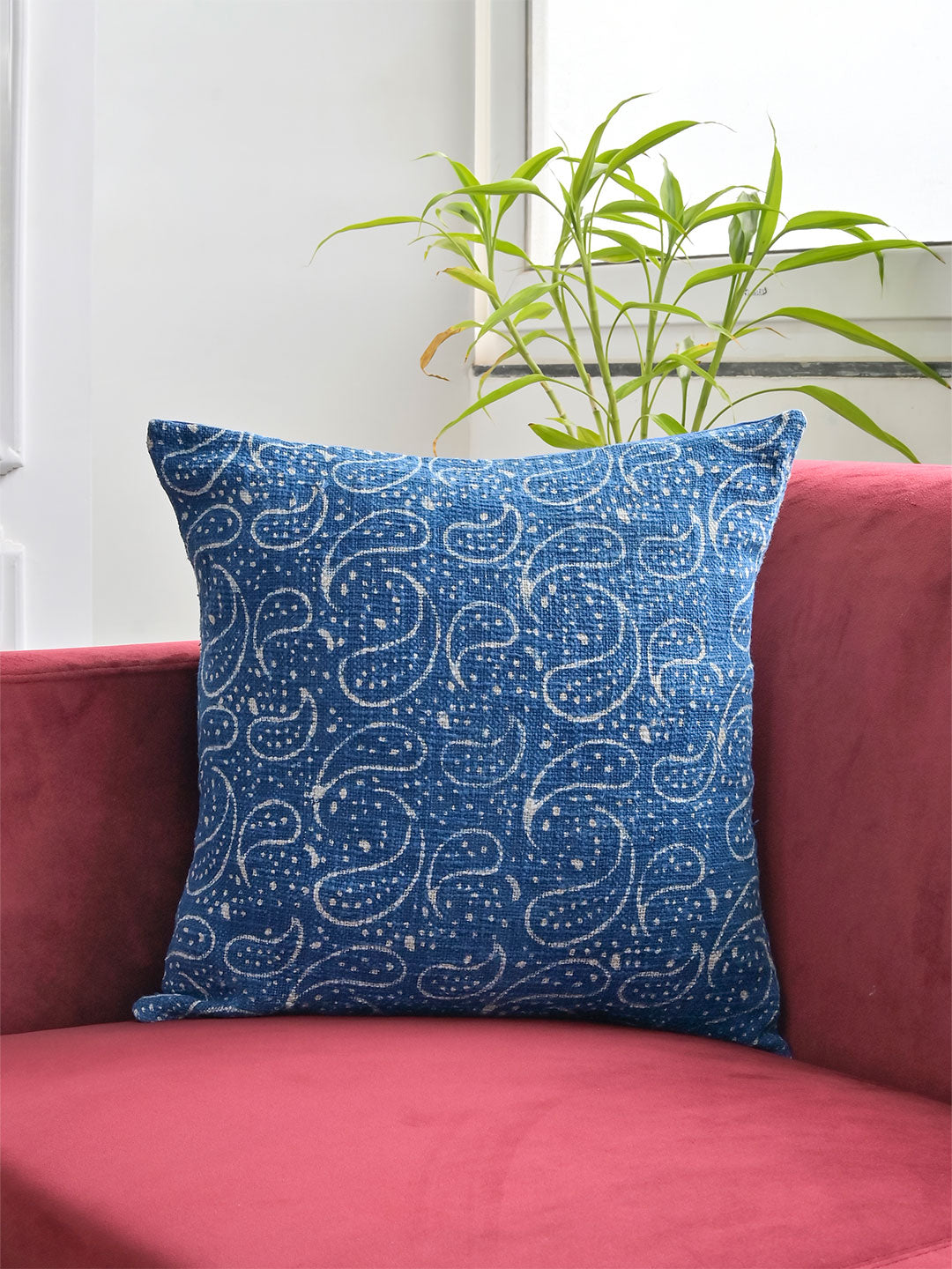 Buy Abstract Print Embroidered Cushion Cover Online