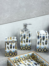 White Feather Printed Bath Set Of 5