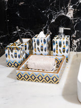 White Feather Printed Bath Set Of 5