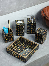 Black Ancient Egypt Printed Bath Set Of 5