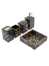 Black Ancient Egypt Printed Bath Set Of 5