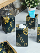 Green Fish Printed Bath Set Of 5