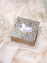 Blue Flower Printed Tissue Holder With Magnet